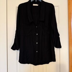 Nation LTD‎ Classic Roll Tab Black Button-Down Shirt